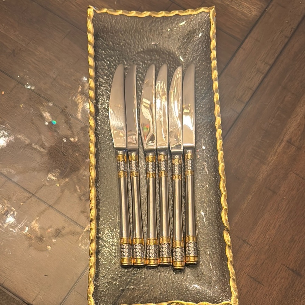 Wallace Silversmiths Gold and Silver Dinnerware Set